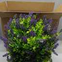 Artificial Eucalyptus & Lavender Topiary Ball Tree for Front Door - Set of 2 Topiary Trees with Pots, UV Resistant Faux Bushes Potted Plants for Porch Garden Farmhouse Outdoor Decoration