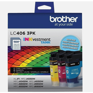 Brother LC4063PK 3 Pack of Standard Yield Cyan, Magenta and Yellow Ink Cartridges