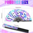 Amyhill 3 Pcs Large Bamboo Hand Fan Rave, Folding, Foldable, Iconic, Shade, Bye, Handheld Chinese Fan for Women Men Festivals Parades Burlesque Party Performance Dance, 26 Inch(Vivid)