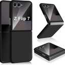 Z Flip 7 Liquid Silicone Case for Samsung Galaxy Z Flip7 5G, Slim Case for Women, Soft Gel Rubber Ultra Thin Cases Silky Touch Anti-Scratch Shockproof Protective Cover for Samsung Z Flip 7 5G (Black)
