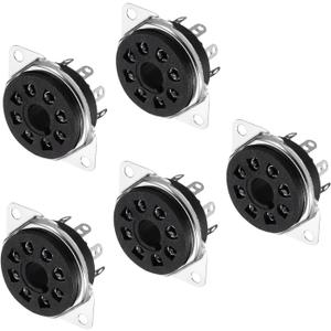 MECCANIXITY 5 Pcs 8 Pin Tube Socket Bakelite Tube Socket,Vacuum Tube Protect Tube Pin Socket PCB Tube Socket Black