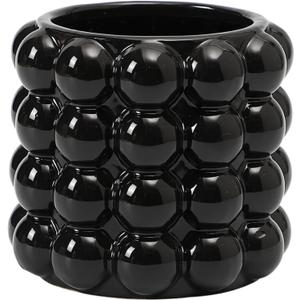 Bubble Vase, Black Ceramic Vase, Small Vase, Flower Vase, Boho Vase, Decorative Vase, Vase Decor for Living Room, Office, Bathroom, Shelf, Fireplace, Farmhouse, Coffee Table, 5 Inches (Medium)