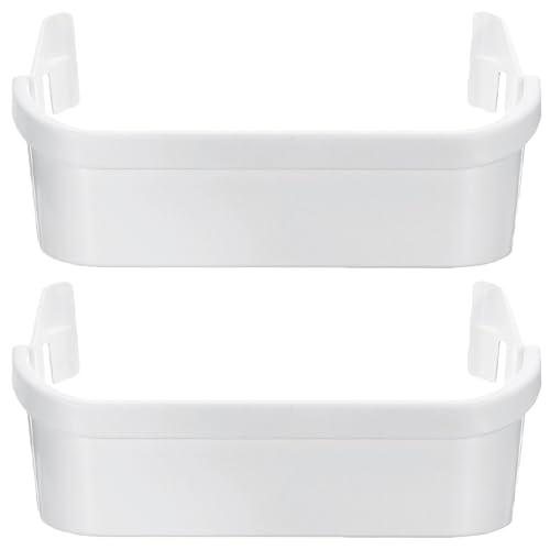 PartsBroz 240351601 Freezer Door Shelf Bin (2-Pack) for Frigidaire Freezer Door Shelf Replacement, Kenmore, Westinghouse Refrigerator Freezer White Bottom Lower Side Shelves AP2115974 PS430027