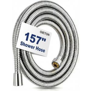 Shower Hose Extra Long 157 Inches, Flexible Stainless Steel Handheld Shower Hose, with Brass Insert and Nut