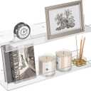 18'' Clear Acrylic Bookshelf 2 Pack, Acrylic Floating Book Shelves, Wall Mounting Invisible Ledge Book Shelf