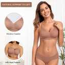 OEAK Womens Wireless Jelly Bras Comfortable Push Up Bra No Underwire Gel Bra Full Support Lift Everyday Seamless Tshirt Bras Latte Leopard XXL