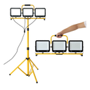 225W 22500 Lumen Work Lights with Stand, Three Head LED Work Light with Individual Switch, 15FT Power Cord, IP66 Waterproof, Adjustable Metal Telescoping Tripod for Indoor and Outdoor