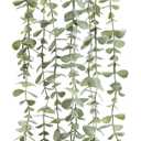 Der Rose 1Pcs Fake Plants Hanging Artificial Potted Faux Eucalyptus Plants for Vintage Boho Farmhouse Bathroom Office Desk Wall Book Shelf Room Accessories Decor Indoor (Grey)