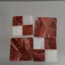 Folkulture Resin Coasters Set of 4 | Waterproof Drink Coasters for Coffee Table, Party Decor, Bar Accessories | Cute, Boho Home Décor | Housewarming Gifts - Checkered Rust