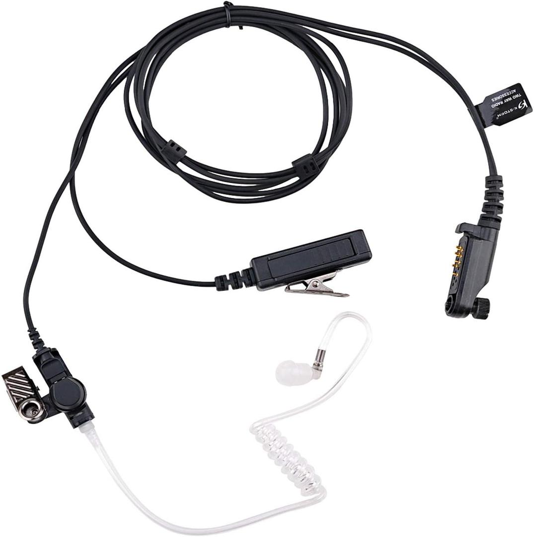 PD682 Acoustic Tube Earpiece Headset Compatible with Hytera Radio PD600 PD602 PD662 PD680 PD685 HP602 X1p X1e etc, PU Material, Black