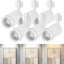 10W LED Track Lighting Heads L-Type Adjustable Ceiling Spotlights, 3000K/4000K/5700K, Flicker-Free CRI90+ (6-Pack) White Track Light Fixtures for Accent, Task & Art Lighting