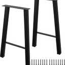 22 Inch Metal Coffee Table Legs Bench Legs Heavy Duty Table Legs DIY Project for Coffee Table, Workbench, Black, Set of 2