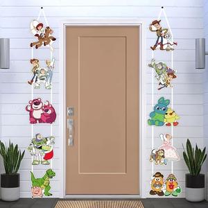 Cartoon Birthday Decorations, Birthday Party Porch Sign Banner Decoration Supplies, 10 Pcs Hanging Porch for Theme Party Supplies