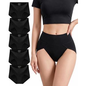 MISSWHO Womens High Waisted Cotton Underwear Soft Briefs Full Coverage Comfy Ladies tagless Panties XXL