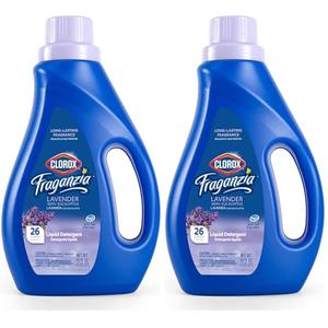 Clorox Fraganzia Liquid Laundry Detergent in Lavender with Eucalyptus Scent, 40oz | HE Compatible for All Front and Top Load Washing Machines, High Efficiency Laundry Detergent Compatible (Pack of 6)