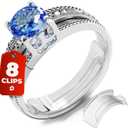 5 STARS UNITED Ring Sizer Adjuster for Loose Rings - 8 Pack Easy-Clip Guards, Fits Flat Bands Up to 8mm, Spacers & Tighteners, Reduces Size by 0.5-1, Invisible Design for Women & Men