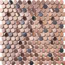 Parrotile Penny Round Tile Copper Bronze Mosaic Tiles for Kitchen Backsplash Bathroom Wall Floor [5 Sheets]