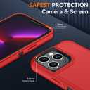 SunStory Compatible with iPhone 13 Pro Max Case with HD Screen Protector, 3-Layer Heavy Duty Full-Body Cover,3 in 1 Hybrid Protective Case for iPhone 13 Pro Max 6.7",Red