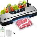 Automatic Food Vacuum Sealer Machine, Beelicious 8-In-1 Food Vacuum Saver with Starter Kits, Pulse Function, Moist & Dry Mode and External VAC for Jars and Containers, Stainless Steel