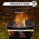 Fire Pit Spark Screen, 40 Inch Diameter Fire Pit Screen with Handle & Poker,Heavy Duty Metal Mesh Fire Pit Screen,Fire Pit Lid for Outdoor/Beach/RV Camping/Backyard