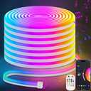 Lamomo LED Neon Rope Lights 32.8Ft, RGB LED Strip Lights Control with App/Remote, Music Sync Color Changing Waterproof Flexible Led Light Strip, Cuttable Gaming 24V Neon Lights for Bedroom Indoor (Red, Green, Blue)