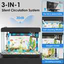 Smart Fish Tank Starter Kit with Smart Temperature Display & Wireless Control, 5.8 Gallon Fish Tank Self Cleaning, 3-in-1 Quiet Filter Pump, 7-Color LED, Heater, Feeder for Beginner Aquarium