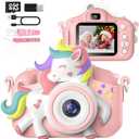 Kids Camera for 3-8 Years Old Toddlers Childrens Boys Girls Selfie Camera 20 MP HD 1080P IPS Screen Dual Digital Toy Camera for Kids Christmas Birthday Gifts with 32Gb Card