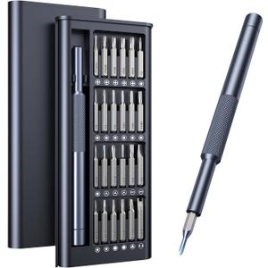 AXTH 25-in-1 Small Precision Screwdriver Set, Professional Magnetic Mini Repair Tool Kit for Phone, Computer, Watch, Laptop, Macbook, Ring Doorbell, Eyeglass, Electronic, [Bearing Steel] Screw Driver