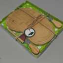 Golf Cheese Board Gift Set Party Favor Prizes Charcuterie Wood Board with Knives and Box Father Day Gift for Dad Grandpa Party Tournament Game (9.8" x 7.7", Bamboo Color)