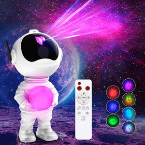 3 in 1 Star Projector with 8 Color Moon Lamp, Astronaut Galaxy Projector, Remote & Timer, 33 Light Effects LED Nebula Night Light for Kids Room Decor, Gift for Teen Boys Girls Birthday (White)