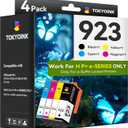 TOKYOINK 923 High Yield Ink Cartridges Replacement for HP 923 923e Ink, ONLY Compatible with H P+ e-Series Printers (8122e 8135e 8138e 8139e) Not for Non-e Standard Printers 4 Pack Old Tool