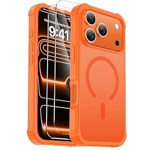 Gotubiim for iPhone 17 Pro Max Case [Compatible with MagSafe] [2X Screen Protectors] [Military Grade Drop Tested] Heavy Duty Magnetic Phone Case for iPhone 17 Pro Max 6.9", Orange
