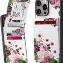 Bemal for iPhone 14 Pro Wallet Case, Built-in Card Holder, Fashion Printed, RFID Blocking, PU Leather Kickstand, Magnetic Closure, Shockproof Phone Cover for Women and Men, Blooming Roses