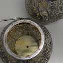 2 Pack Outdoor Solar Hanging Lantern Lights Metal LED Decorative Lamp for Garden Patio Courtyard Lawn and Table with Hollowed-Out Design (Bronze)