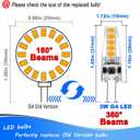 Heifymi G4 LED Bulb 3 Watt Equivalent 20W-35W Halogen Bulbs 2700K Warm White 350LM AC/DC 12-24 Volt for Landscape Lighting, Under Cabinet Lighting, Chandelier Lighting, Microwave Lighting,10 Pack