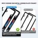 2PCS License Plate Frames, Stainless Steel 4-Hole License Plate Bracket Cover Holder for BMW X3 X5 X1 X7 X6 4 3 5 2 1 Series M3 M5 M4 M2 M6 e90 e91 Accessories, with Screw Caps Cover Set(Black)