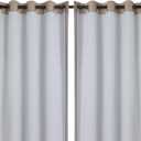 Chyhomenyc 2 Panels 100% Blackout Curtain Liners, 100% Darkening Blackout Liner for 95 96 Inch Curtains, Each 50" Wx92 L, 2 Liners Per Set with 17 Pieces Rings (Greyish White)