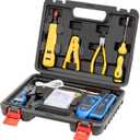 Network Tool kit, Cat6 Cat5e Cat5 Crimping Tool RJ45 Crimp Tool kit, Pass Through rj45 Crimper, Wire Tracker, 110/88 Punchdown Tool, Cat6 Pass Through Connectors