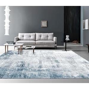 OMERAI Washable Rug 8'x10' Abstract Machine Washable Area Rugs for Living Room Ultra-Thin Non Slip Stain Resistant Modern Large Carpet for Bedroom Dining Room Office Kitchen (Blue)