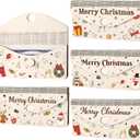 Thyle 4 Pcs Laser Cut Wooden Christmas Money Holders for Cash Gift Card Stretchable Unique Xmas Wooden Envelope Wallet Greeting Card Cash Holder Money Box Decor for Christmas Birthday Holiday Party