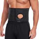 Ostomy Hernia Belt with Stoma Opening, Parastomal Support Belt, Adjustable Abdominal Binder for Men Women, Breathable Stoma Support for Daily Wear, Secure Hook Loop Closure Medium