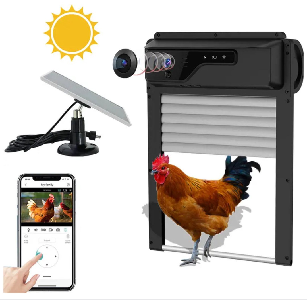 JustValue Automatic Chicken Door - Roller Door - Automatic Chicken Coop Door - Battery Operated Chicken Door - Chicken Coop - Chicken Run