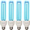 BAIMNOCM UV Light Bulb Ozone Free, UVC Lamp 25 Watt, 254nm Weavelength UV-C lamp E26 Base 4 Count