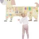 Dog Activity Wall Busy Board Panels, Toddler Learning Activity Center, Montessori Sensory Activity Board, Educational Toys for Children’s Playroom & Daycare