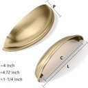 khtumeware 10 Pack 4" Drawer Pulls Champagne Bronze Cabinet Cup Pulls Kitchen Hardware Cabinet Handles Drawer Handles Knobs 4 inch Hole Center