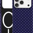 Jusy Compatible with MagSafe Polka Dot Case for iPhone 7/8/SE, Cute Aesthetic Polka Dots Magnetic Phone Case, Soft TPU and Hard PC Protective Phone Cover for Women Girls (Matte) - Navy Blue