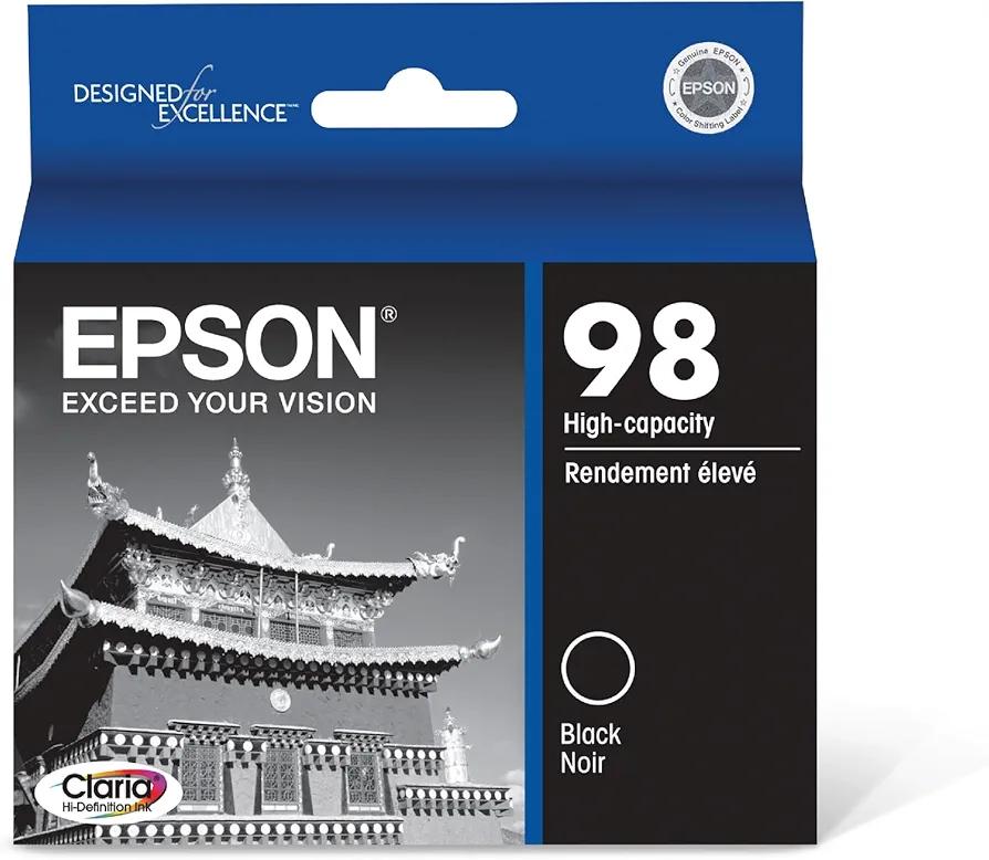 EPSON 98 Claria Hi-Definition Ink High Capacity Black Cartridge (T098120) Works with Artisan-700, 710, 725, 730, 800, 810, 835, 837