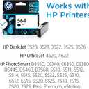 HP 564 Black Ink Cartridge | Works with DeskJet 3500; OfficeJet 4620; PhotoSmart B8550, C6300, D5400, D7560, 5510, 5520, 6510, 6520, 7510, 7520, Plus, Premium, eStation Series | CB316WN