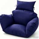 23.6 x 26.8 x 19.7 Inch Egg Chair Cushion Replacement, Thick Soft Hanging Swing Chair Cushion with Headrest Pillow for Patio Indoor Outdoor, Blue