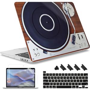 May Chen for MacBook Pro 16 inch A2141 2020 2019 Release, Screen Protector & Keyboard Cover Plastic Soft-Touch Case for MacBook Pro 16-inch with Touch Bar & Touch ID - Stereo Turntable Vinyl Record 